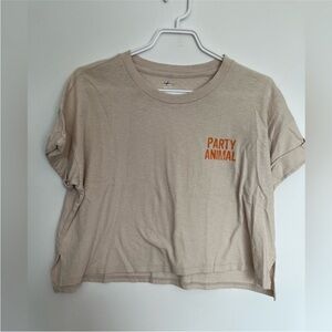 2/$20 Aerie Beige 'Party Animal' Oversized
Crop Top Size XXS